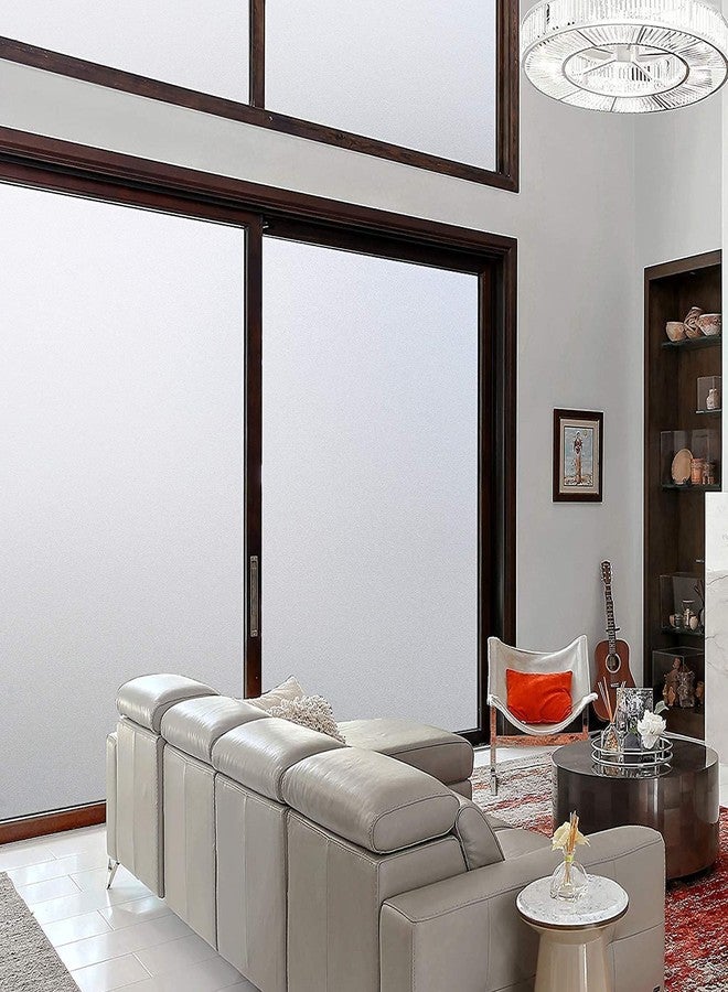 SUNBIRD Privacy Static Cling Adhesive Window Film,Frosted Glass Sticker for Bathroom II Kitchen II Home Etched Glass Vinyl Film (12x48_Inch) - Image 4